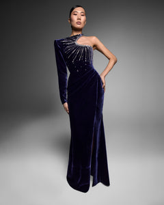 blue velvet dress express Sapphire Blue Short Velvet Hoco Dress 4469BN Sapphire / 0