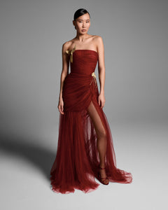 rich burgundy dress Ode To Love Burgundy Satin Maxi Dress