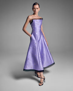 Soft Lavender Mikado Midi Dress – Sara Mrad